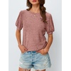 image:imageAUTOMET Womens Short Sleeve Tops Fall Sweater Dressy Casual Blouses 2026Coral