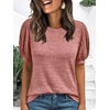 image:imageAUTOMET Womens Short Sleeve Tops Fall Sweater Dressy Casual Blouses 2026Coral