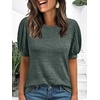 image:imageAUTOMET Womens Short Sleeve Tops Fall Sweater Dressy Casual Blouses 2026Darkgreen