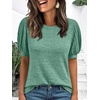 image:imageAUTOMET Womens Short Sleeve Tops Fall Sweater Dressy Casual Blouses 2026Green