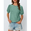 image:imageAUTOMET Womens Short Sleeve Tops Fall Sweater Dressy Casual Blouses 2026Green