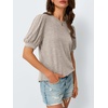 image:imageAUTOMET Womens Short Sleeve Tops Fall Sweater Dressy Casual Blouses 2026Khaki