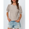 image:imageAUTOMET Womens Short Sleeve Tops Fall Sweater Dressy Casual Blouses 2026Khaki