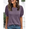 image:imageAUTOMET Womens Short Sleeve Tops Fall Sweater Dressy Casual Blouses 2026Purple