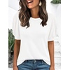 image:imageAUTOMET Womens Short Sleeve Tops Fall Sweater Dressy Casual Blouses 2026White