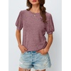 image:imageAUTOMET Womens Short Sleeve Tops Fall Sweater Dressy Casual Blouses 2026Wine