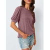 image:imageAUTOMET Womens Short Sleeve Tops Fall Sweater Dressy Casual Blouses 2026Wine