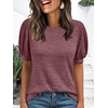 image:imageAUTOMET Womens Short Sleeve Tops Fall Sweater Dressy Casual Blouses 2026Wine