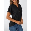 image:imageAUTOMET Womens Short Sleeve Tops Henley Dressy Casual Cute Summer Tops 2026Black