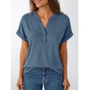 image:imageAUTOMET Womens Short Sleeve Tops Henley Dressy Casual Cute Summer Tops 2026Blue