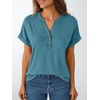 image:imageAUTOMET Womens Short Sleeve Tops Henley Dressy Casual Cute Summer Tops 2026Blue Green