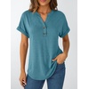 image:imageAUTOMET Womens Short Sleeve Tops Henley Dressy Casual Cute Summer Tops 2026Blue Green