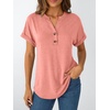 image:imageAUTOMET Womens Short Sleeve Tops Henley Dressy Casual Cute Summer Tops 2026Coral