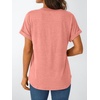 image:imageAUTOMET Womens Short Sleeve Tops Henley Dressy Casual Cute Summer Tops 2026Coral