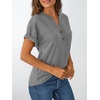 image:imageAUTOMET Womens Short Sleeve Tops Henley Dressy Casual Cute Summer Tops 2026Gray