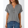image:imageAUTOMET Womens Short Sleeve Tops Henley Dressy Casual Cute Summer Tops 2026Gray