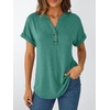 image:imageAUTOMET Womens Short Sleeve Tops Henley Dressy Casual Cute Summer Tops 2026Green