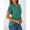 image:imageAUTOMET Womens Short Sleeve Tops Henley Dressy Casual Cute Summer Tops 2026Green