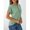 image:imageAUTOMET Womens Short Sleeve Tops Henley Dressy Casual Cute Summer Tops 2026Light Green