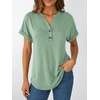 image:imageAUTOMET Womens Short Sleeve Tops Henley Dressy Casual Cute Summer Tops 2026Light Green