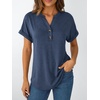 image:imageAUTOMET Womens Short Sleeve Tops Henley Dressy Casual Cute Summer Tops 2026Navy