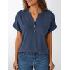 image:imageAUTOMET Womens Short Sleeve Tops Henley Dressy Casual Cute Summer Tops 2026Navy