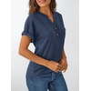 image:imageAUTOMET Womens Short Sleeve Tops Henley Dressy Casual Cute Summer Tops 2026Navy