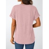 image:imageAUTOMET Womens Short Sleeve Tops Henley Dressy Casual Cute Summer Tops 2026Pink