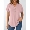 image:imageAUTOMET Womens Short Sleeve Tops Henley Dressy Casual Cute Summer Tops 2026Pink