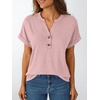 image:imageAUTOMET Womens Short Sleeve Tops Henley Dressy Casual Cute Summer Tops 2026Pink