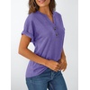 image:imageAUTOMET Womens Short Sleeve Tops Henley Dressy Casual Cute Summer Tops 2026Purple