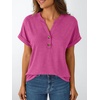 image:imageAUTOMET Womens Short Sleeve Tops Henley Dressy Casual Cute Summer Tops 2026Rose