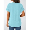 image:imageAUTOMET Womens Short Sleeve Tops Henley Dressy Casual Cute Summer Tops 2026Sky