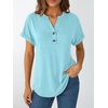 image:imageAUTOMET Womens Short Sleeve Tops Henley Dressy Casual Cute Summer Tops 2026Sky