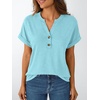image:imageAUTOMET Womens Short Sleeve Tops Henley Dressy Casual Cute Summer Tops 2026Sky