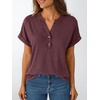 image:imageAUTOMET Womens Short Sleeve Tops Henley Dressy Casual Cute Summer Tops 2026Wine