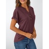 image:imageAUTOMET Womens Short Sleeve Tops Henley Dressy Casual Cute Summer Tops 2026Wine