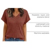 image:imageAUTOMET Womens Short Sleeve V Neck Cute Tops 2026 Fall Fashion SweatersBrown