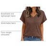 image:imageAUTOMET Womens Short Sleeve V Neck Cute Tops 2026 Fall Fashion SweatersChocolate Brown