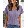 image:imageAUTOMET Womens Short Sleeve V Neck Cute Tops 2026 Fall Fashion SweatersPurple