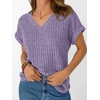 image:imageAUTOMET Womens Short Sleeve V Neck Cute Tops 2026 Fall Fashion SweatersPurple