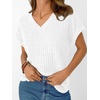 image:imageAUTOMET Womens Short Sleeve V Neck Cute Tops 2026 Fall Fashion SweatersWhite