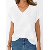 image:imageAUTOMET Womens Short Sleeve V Neck Cute Tops 2026 Fall Fashion SweatersWhite