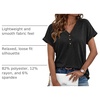 image:imageAUTOMET Womens Short Sleeve V Neck T Shirts Summer Loose Henley Casual TopsBlack