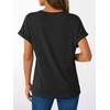 image:imageAUTOMET Womens Short Sleeve V Neck T Shirts Summer Loose Henley Casual TopsBlack