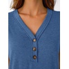 image:imageAUTOMET Womens Short Sleeve V Neck T Shirts Summer Loose Henley Casual TopsBlue