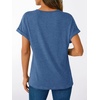image:imageAUTOMET Womens Short Sleeve V Neck T Shirts Summer Loose Henley Casual TopsBlue