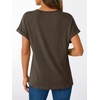 image:imageAUTOMET Womens Short Sleeve V Neck T Shirts Summer Loose Henley Casual TopsBrown