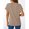 image:imageAUTOMET Womens Short Sleeve V Neck T Shirts Summer Loose Henley Casual TopsKhaki