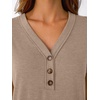 image:imageAUTOMET Womens Short Sleeve V Neck T Shirts Summer Loose Henley Casual TopsKhaki